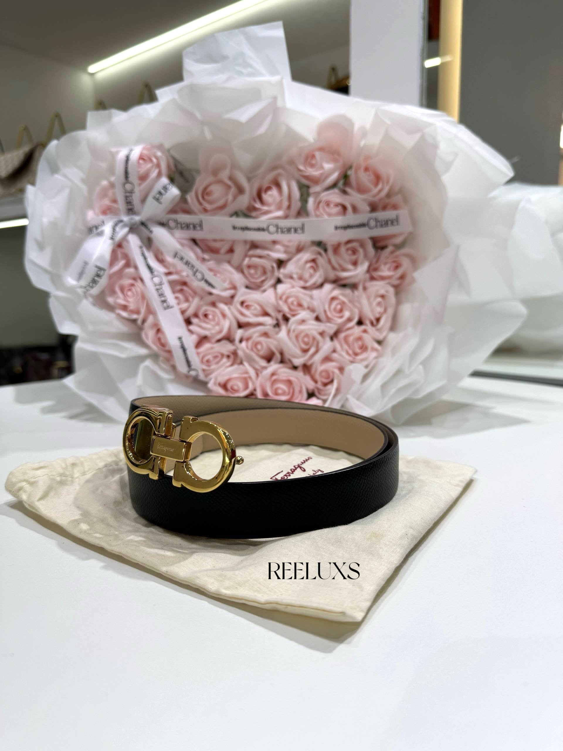 FERRAGAMO Reversible and Adjustable Gancini Belt