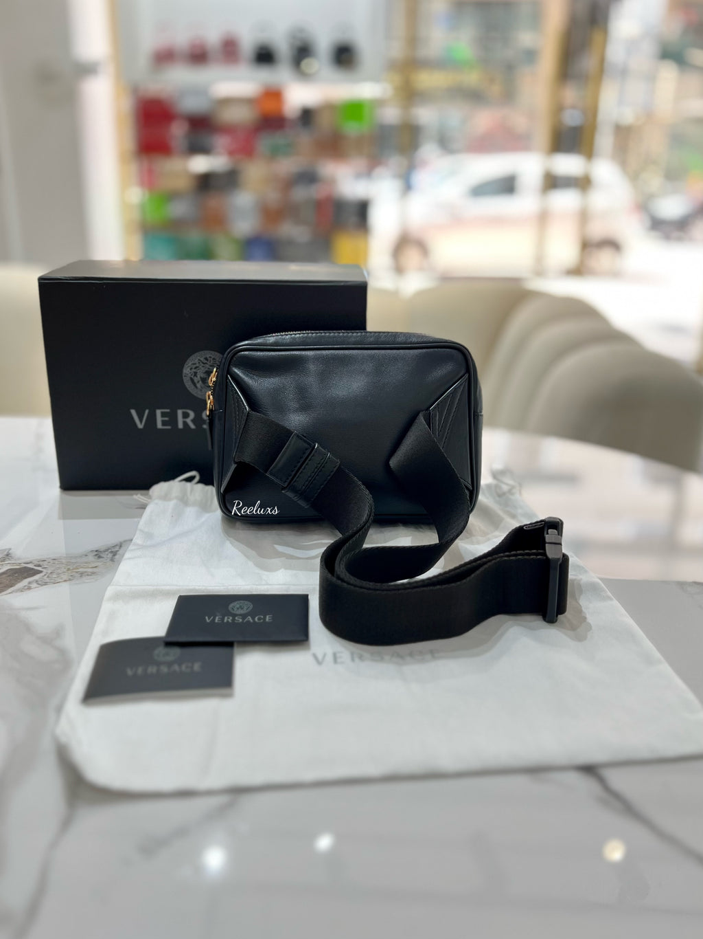 VERSACE Black 'La Medusa' Waist Bag