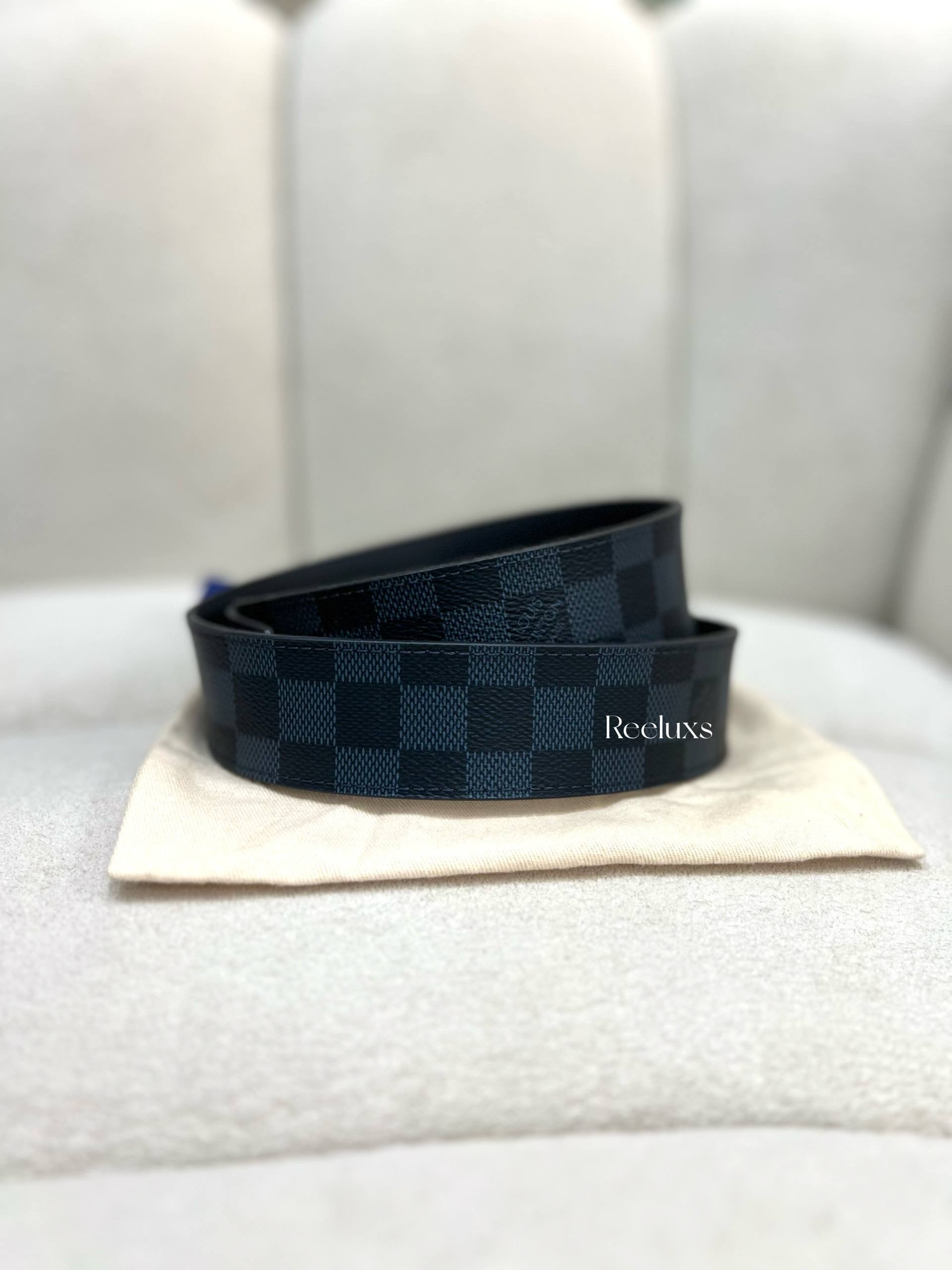 LOUIS VUITTON LV Initiales 40 mm Reversible Belt In Damier Graphite Canvas