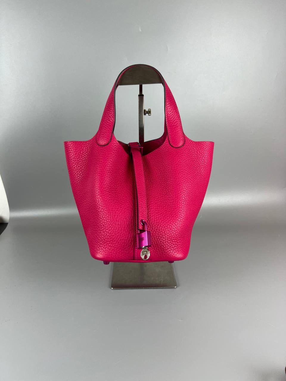 HERMES Picotin Lock 18 Rose Mexico Clemence PHW