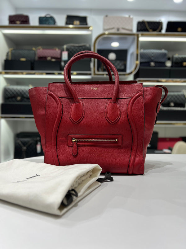 CELINE Red Leather For Women Luggage Tote Bag - Reeluxs 