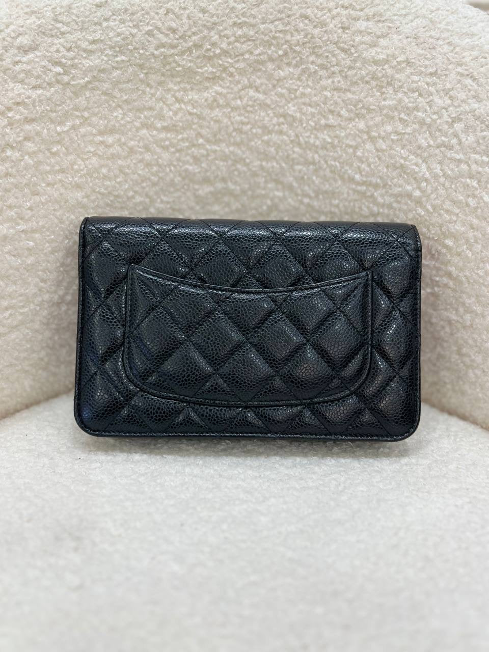 CHANEL Classic Wallet on Chain (WOC) in Black Caviar
