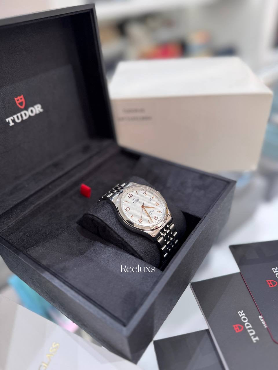 TUDOR 1962 41 mm Steel Watch With An Opaline/Silver Embossed Dial And A Steel Bracelet