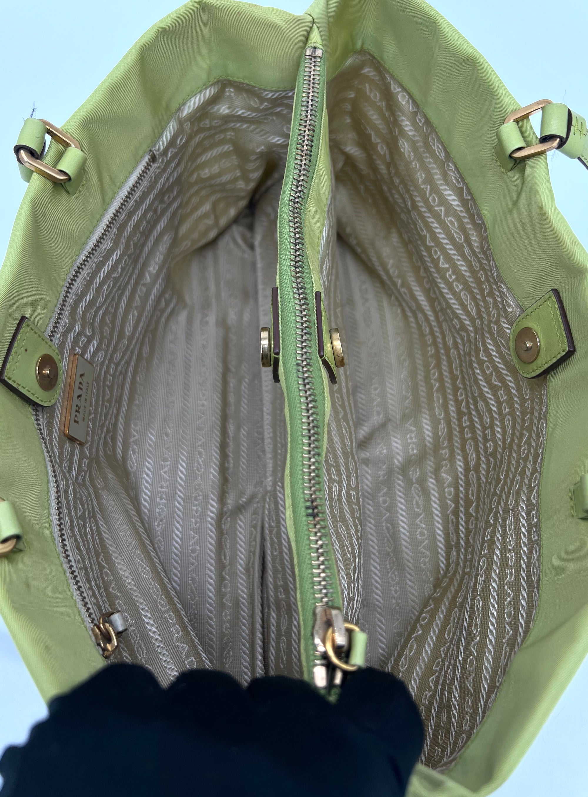 PRADA Lime Green Satin Mini Bag - Reeluxs 