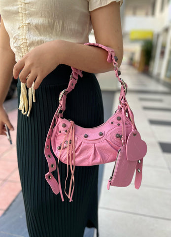 Balenciaga Pink Le Cagole Shoulder Bag - Farfetch - Reeluxs 