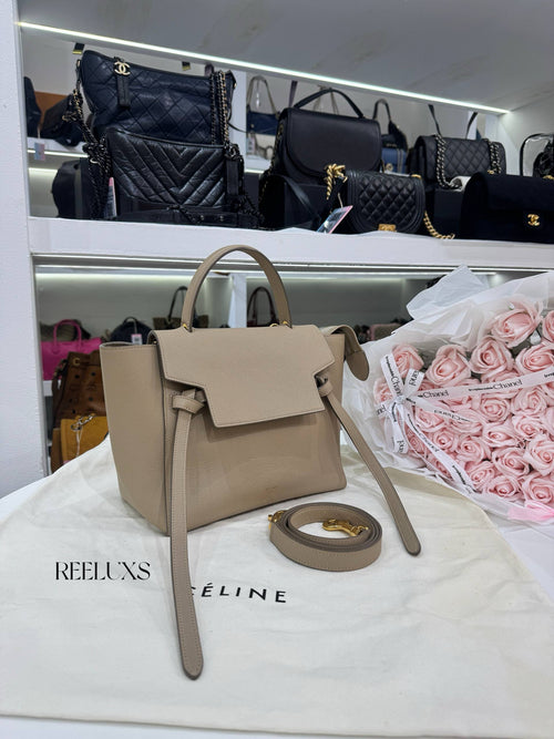CELINE Belt Bag Micro Calf Light Taupe Hand Bag