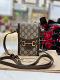 GUCCI Horsebit Mini Bag GG Supreme Monogram Crossbody Bag