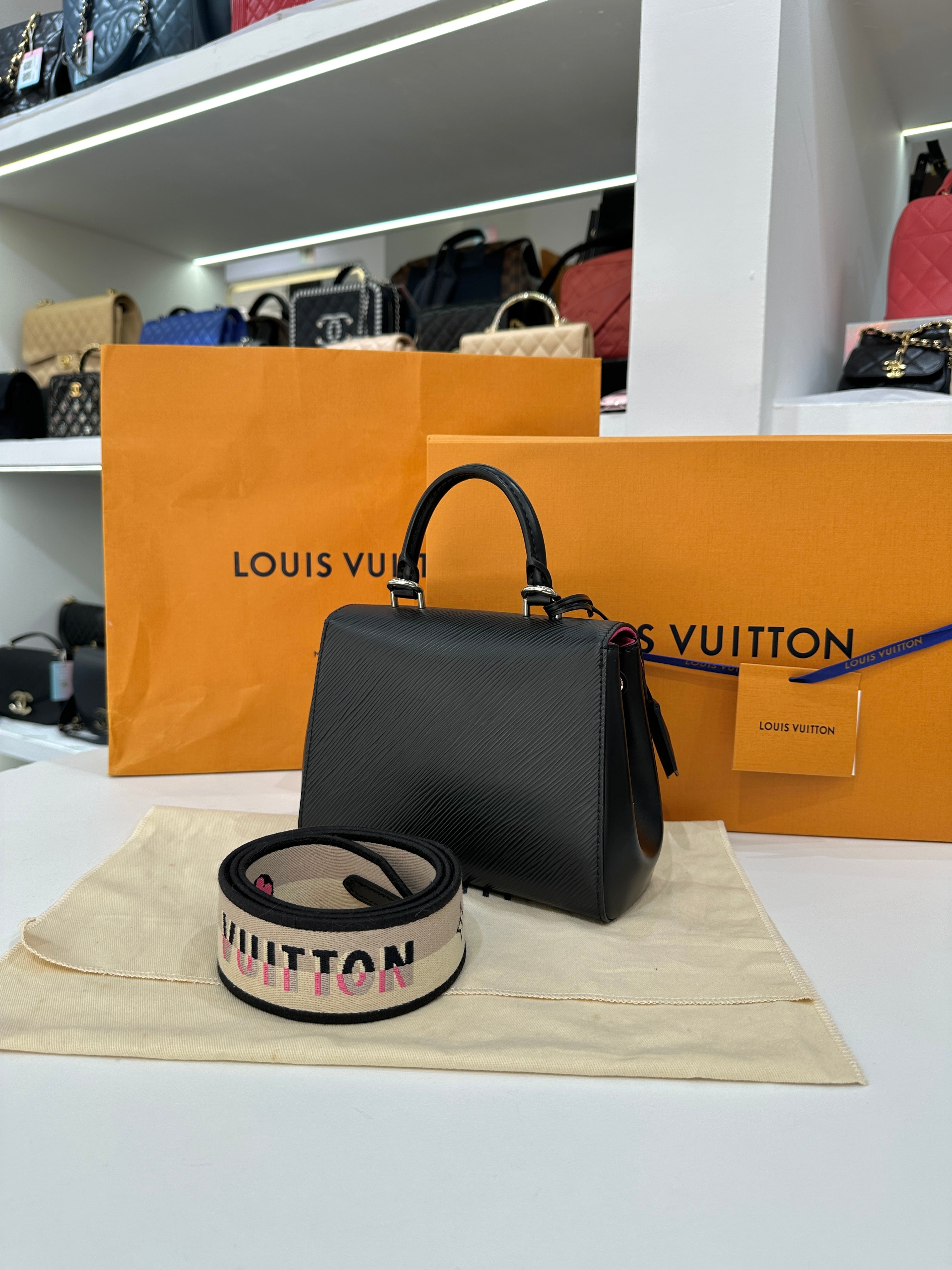 LOUIS VUITTON LV Cluny Mini in Black Epi Leather