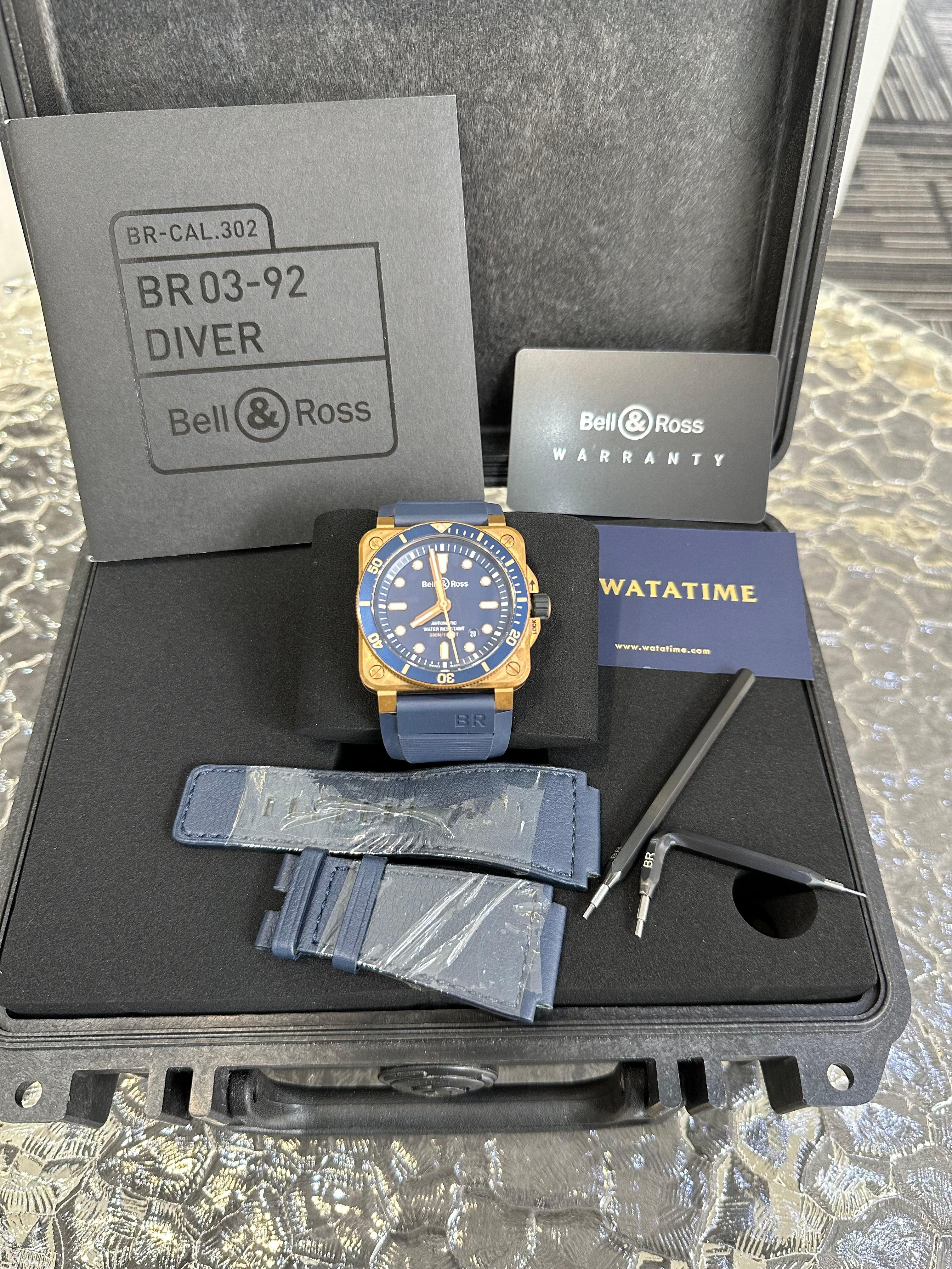 Bell & Ross BR03-92 Diver Rose Gold Blue - Reeluxs 