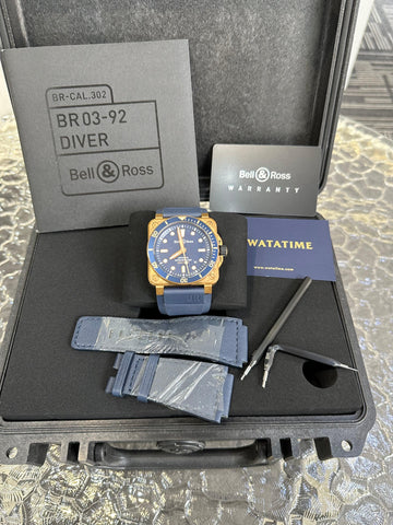 Bell & Ross BR03-92 Diver Rose Gold Blue - Reeluxs 