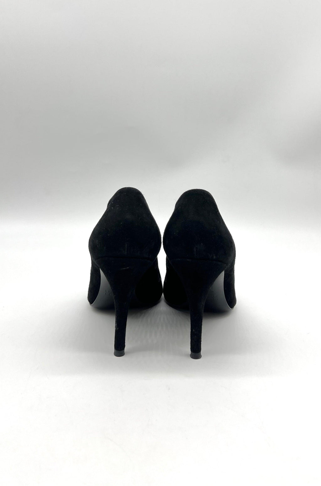 Stuart Weitzman Black Suede & Mesh Flames Pump - Reeluxs 