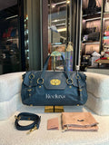 Miu Miu Blue Cervo Leather East/West Satchel Bag
