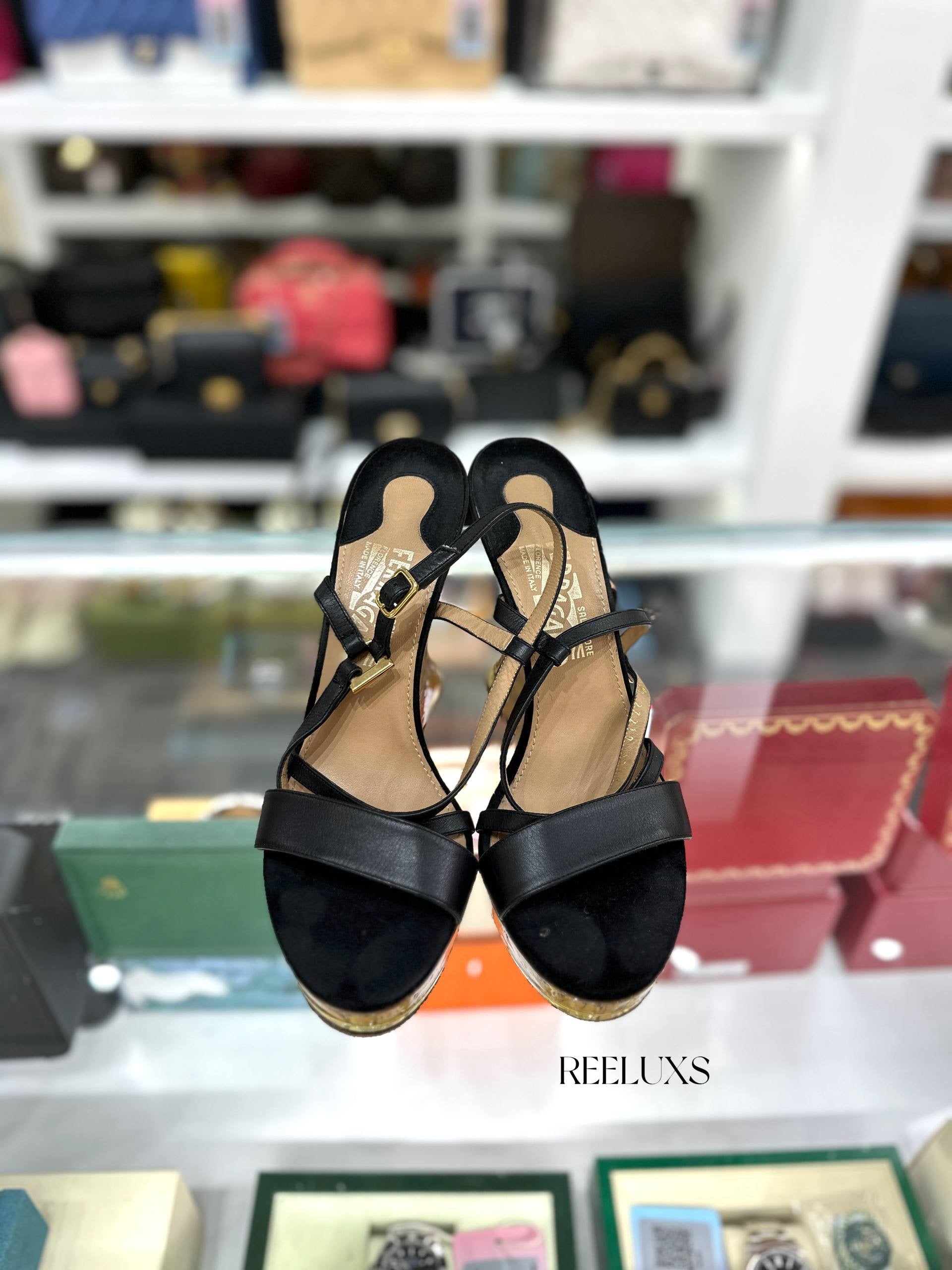 Salvatore Ferragamo strappy wedge sandal