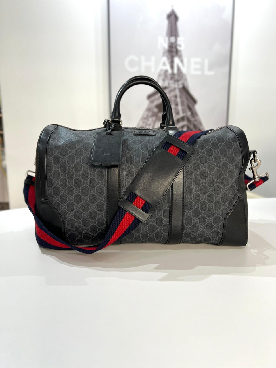 Gucci Gg Black Carry On Duffle Bag - Reeluxs 