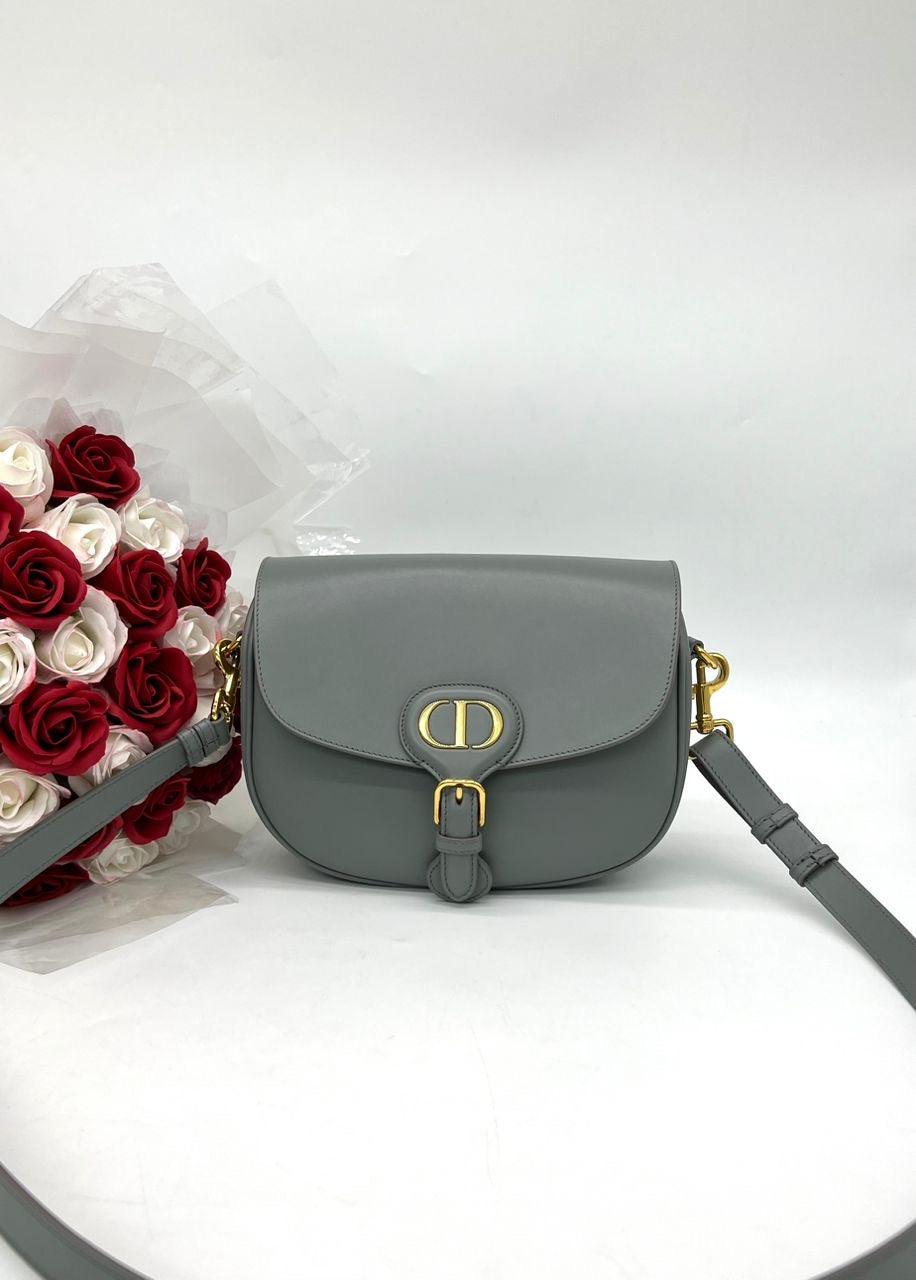 CHRISTIAN DIOR Calfskin Medium Bobby Flap Gray For Lady Sling Bag - Reeluxs 