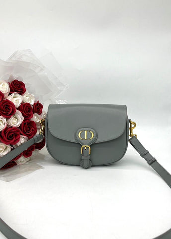 CHRISTIAN DIOR Calfskin Medium Bobby Flap Gray For Lady Sling Bag - Reeluxs 