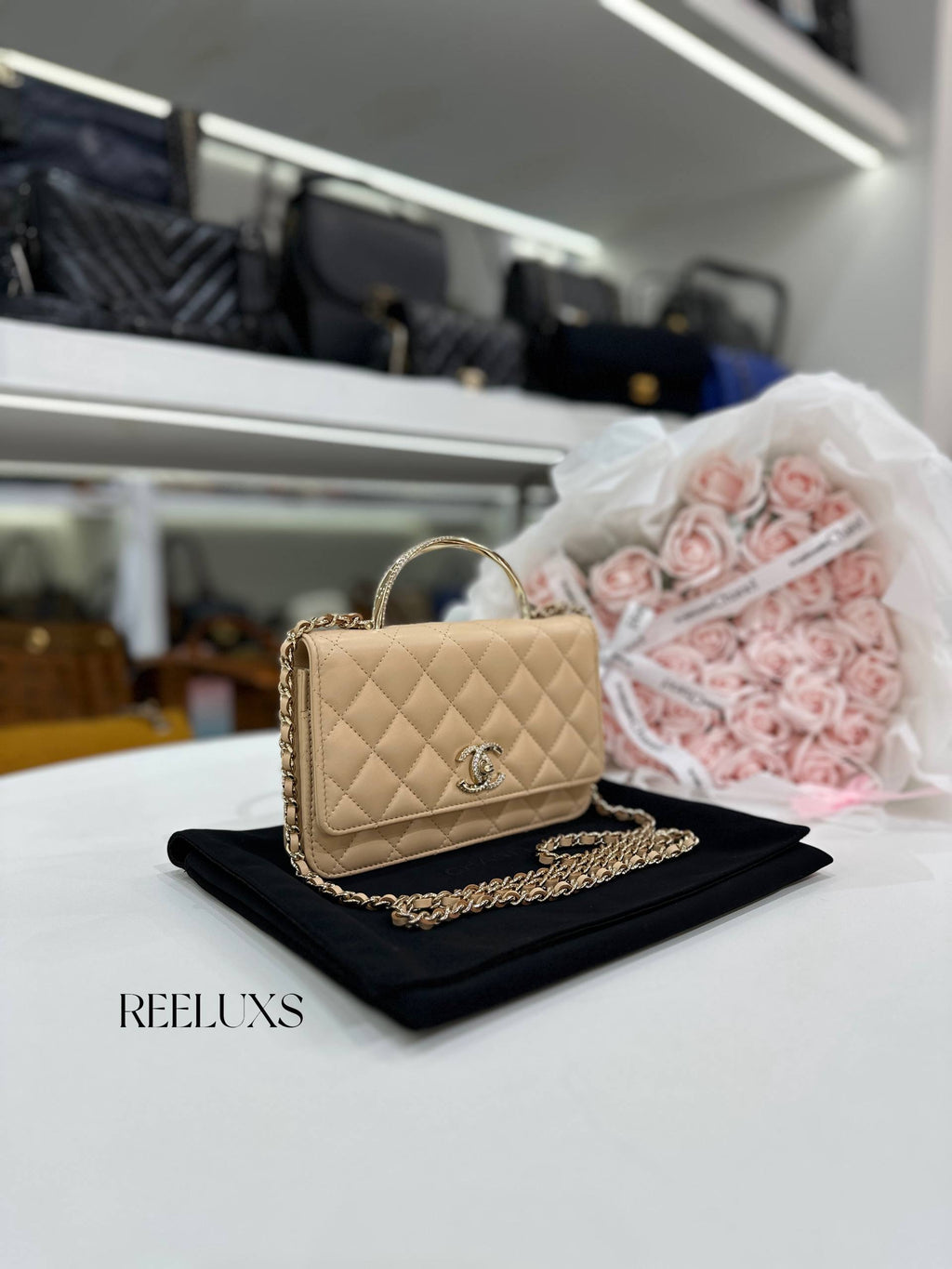 CHANEL Metal Top Handle Wallet on Chain (WOC)