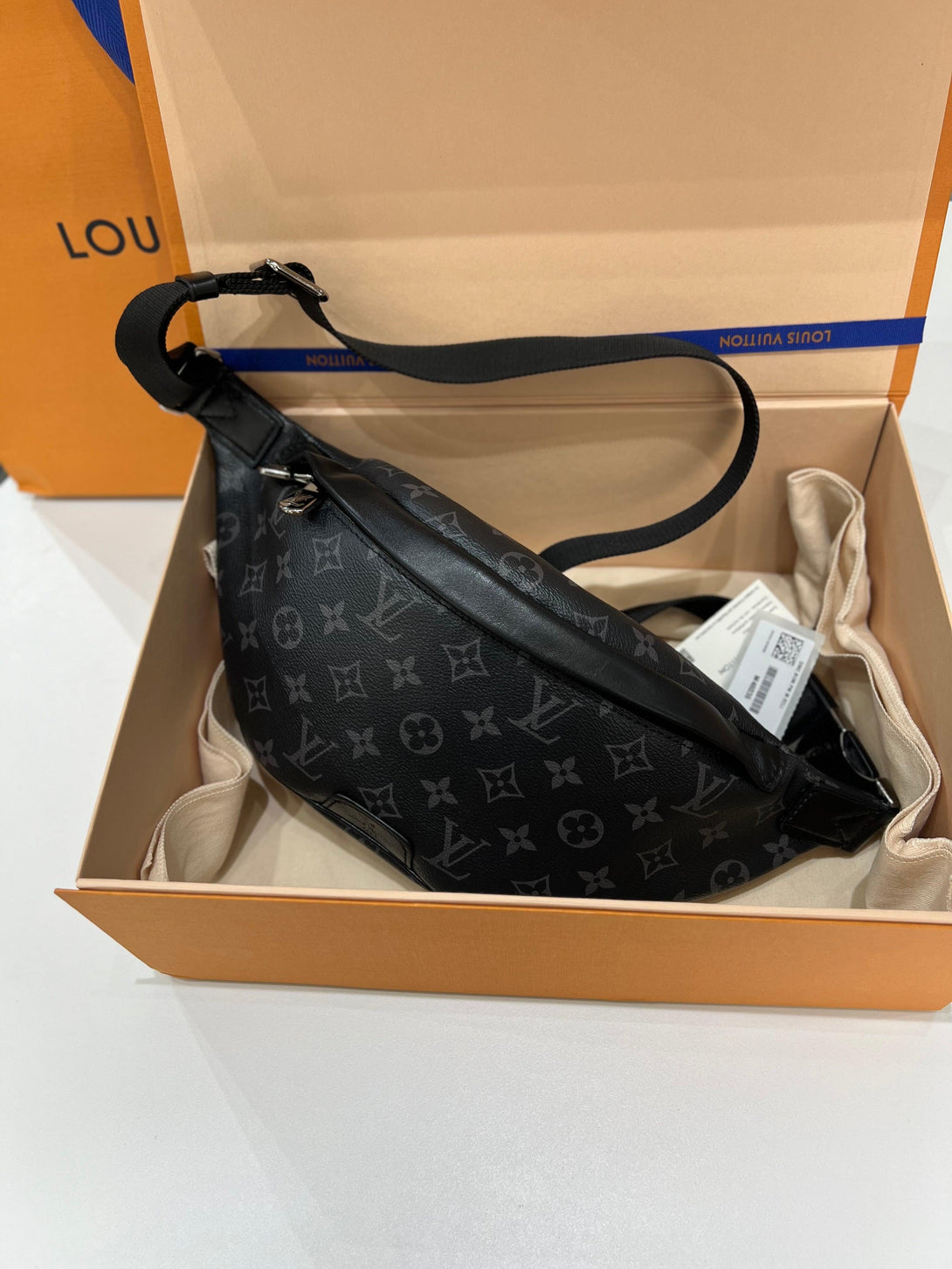 Full Set NFC LOUIS VUITTON Monogrameclipse Discovery Bumbag PM RFID M46035 SHW Men Belt Bag - Reeluxs 