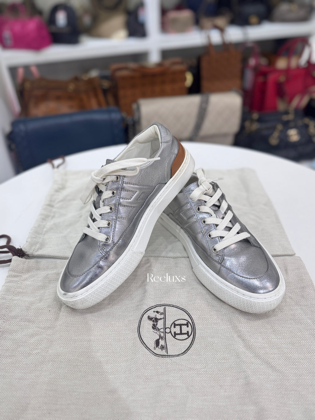 Hermès Deep Sneaker Metallic Nappa Leather