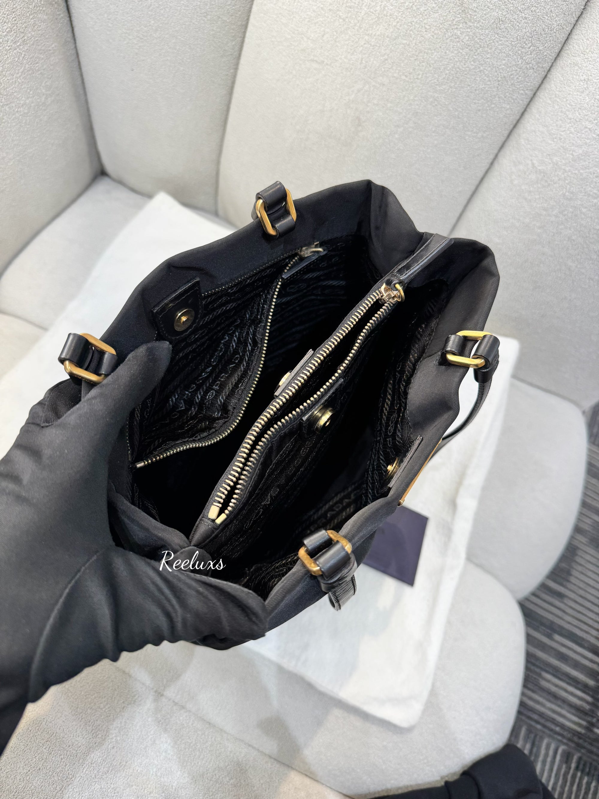 PRADA  Nylon Black Shoulder Bag