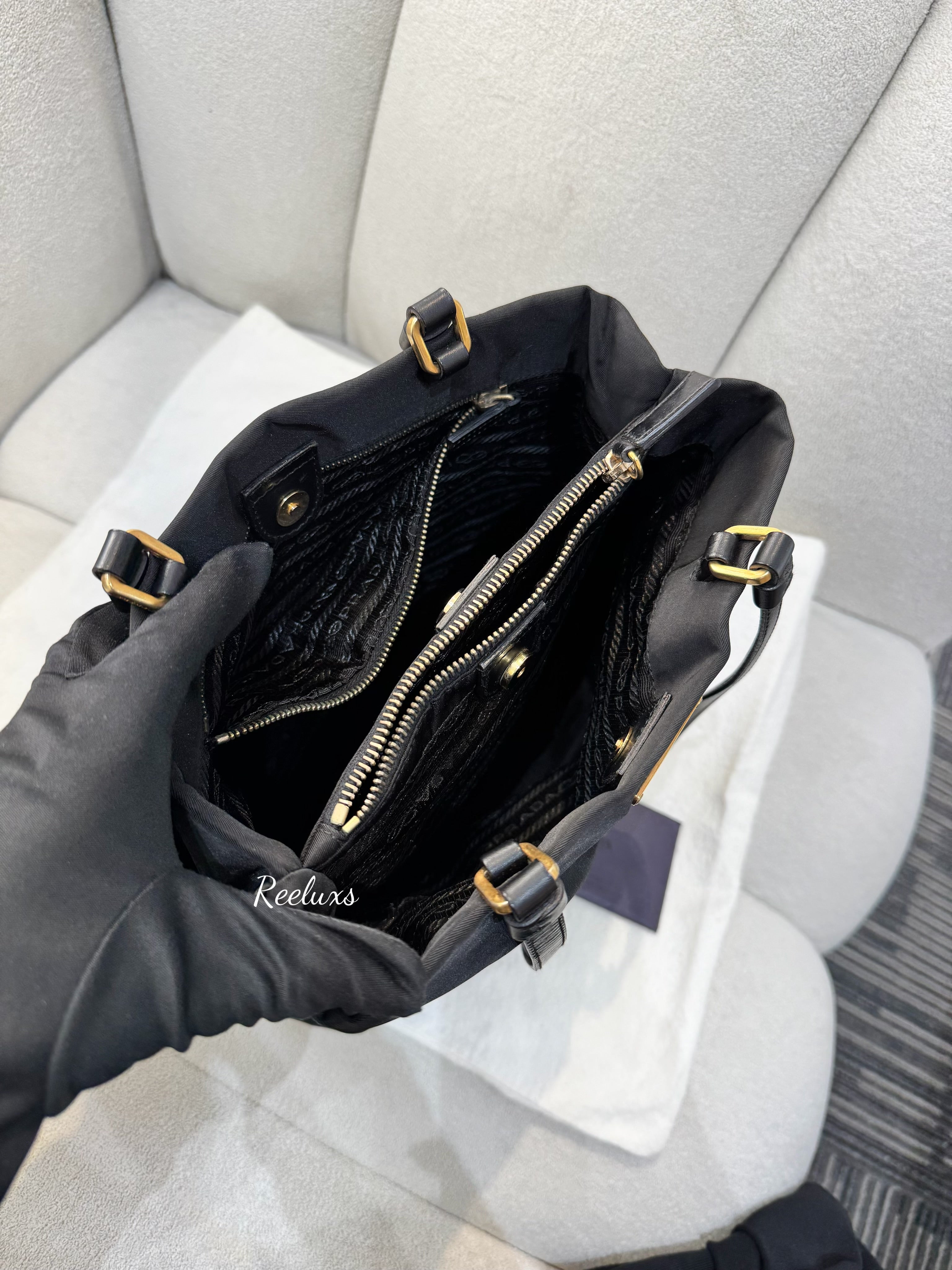 PRADA  Nylon Black Shoulder Bag