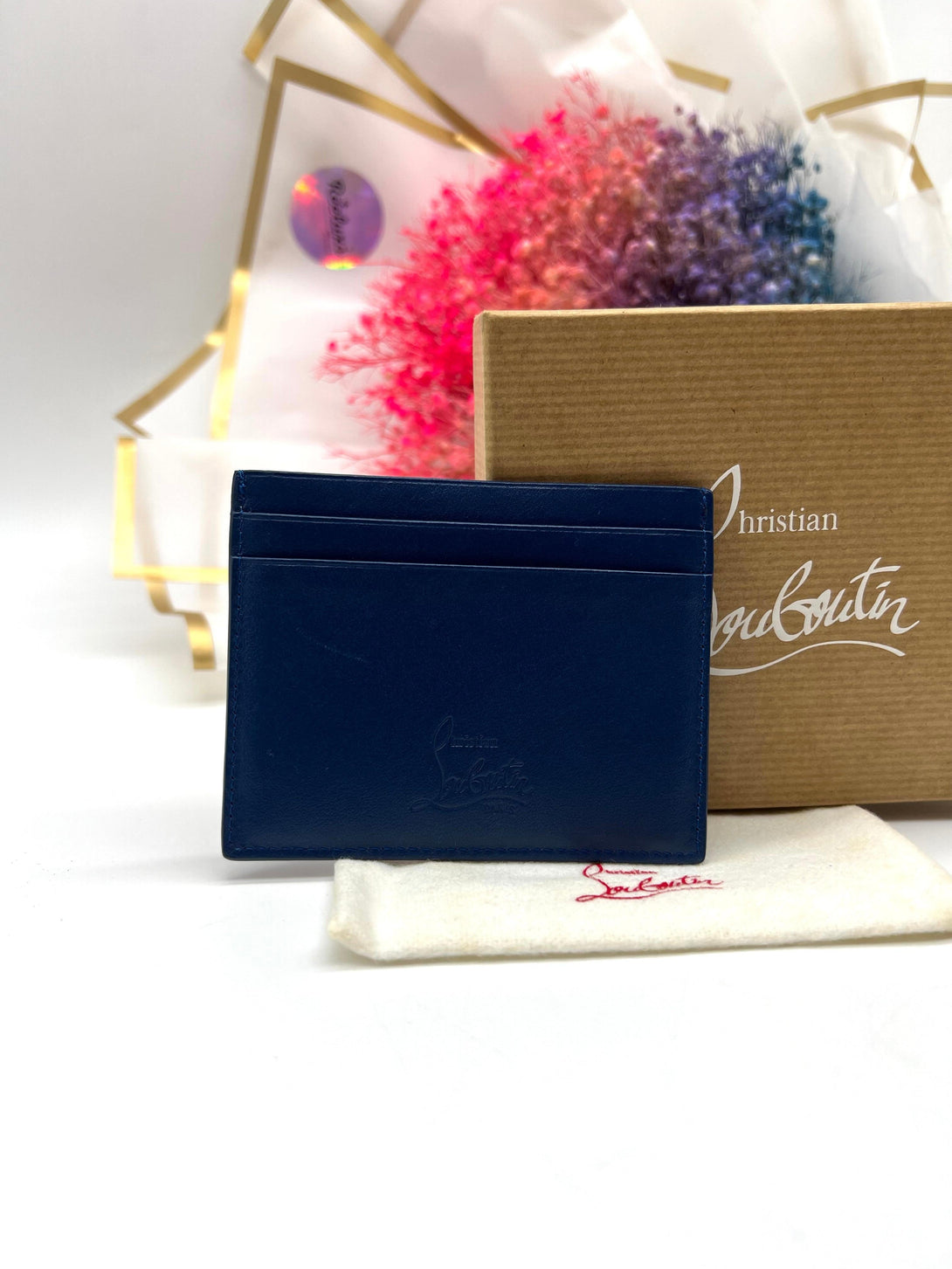 CHRISTIAN LOUBOUTIN CARD HOLDER BLUE - Reeluxs 