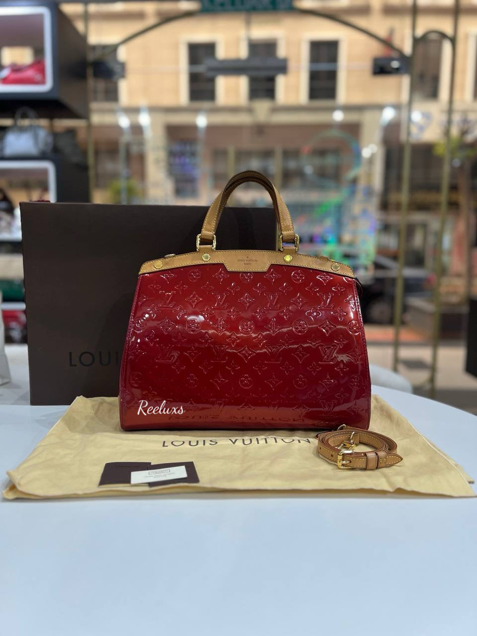 LOUIS VUITTON LV Monogram Vernis Brea MM Satchel Handbag / Shoulder Bag