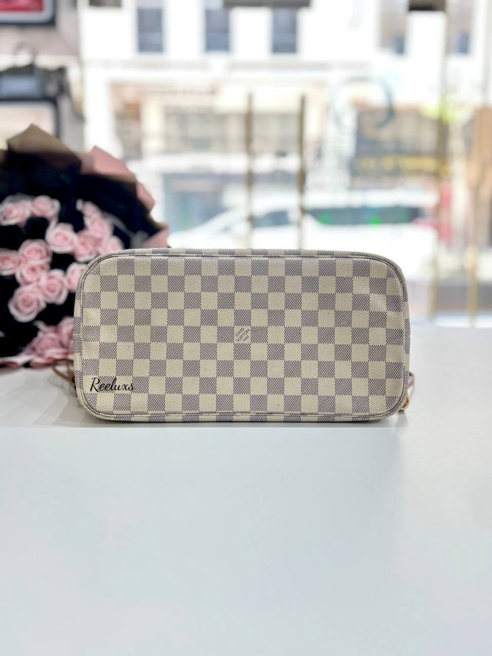 LOUIS VUITTON LV Neverfull MM Damier Azur Tote Handbag