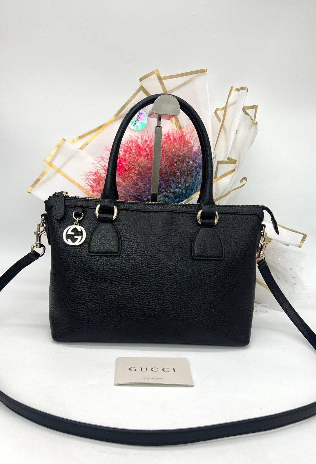 GUCCI Satchel GG Charm Nero Black - Reeluxs 