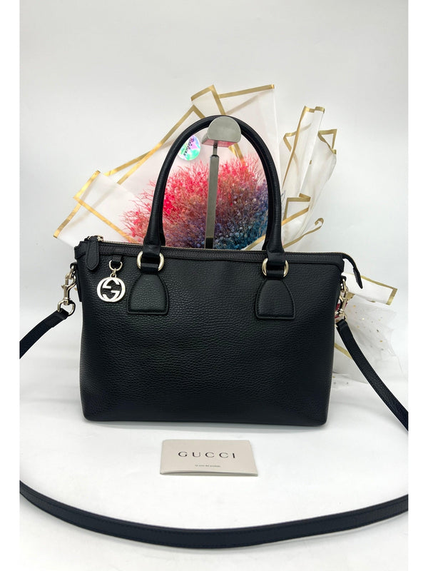 GUCCI Satchel GG Charm Nero Black - Reeluxs 