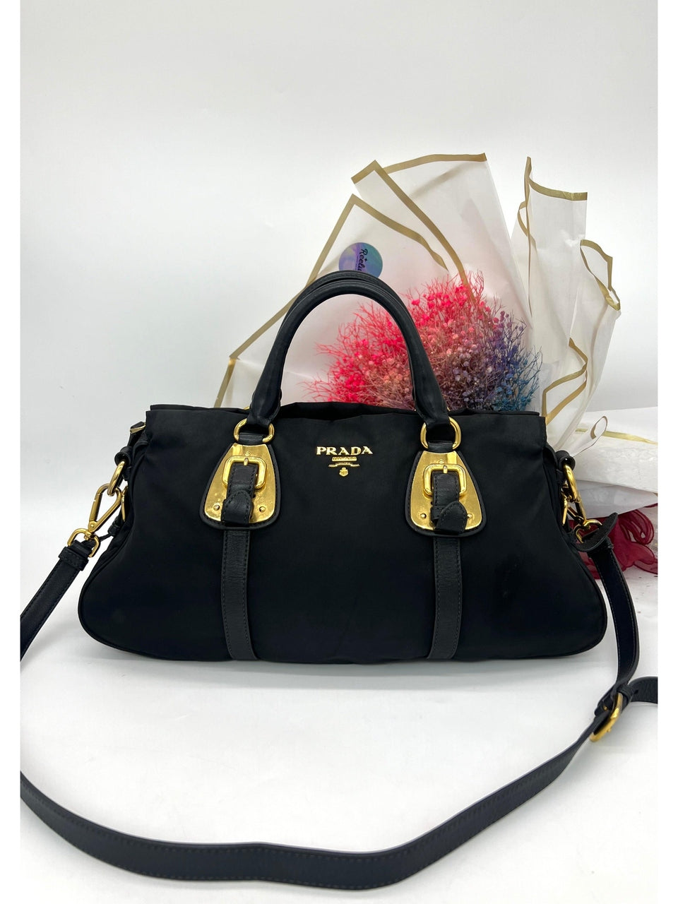 PRADA Nylon Tessuto Soft Calf Two Way Tote - Reeluxs 