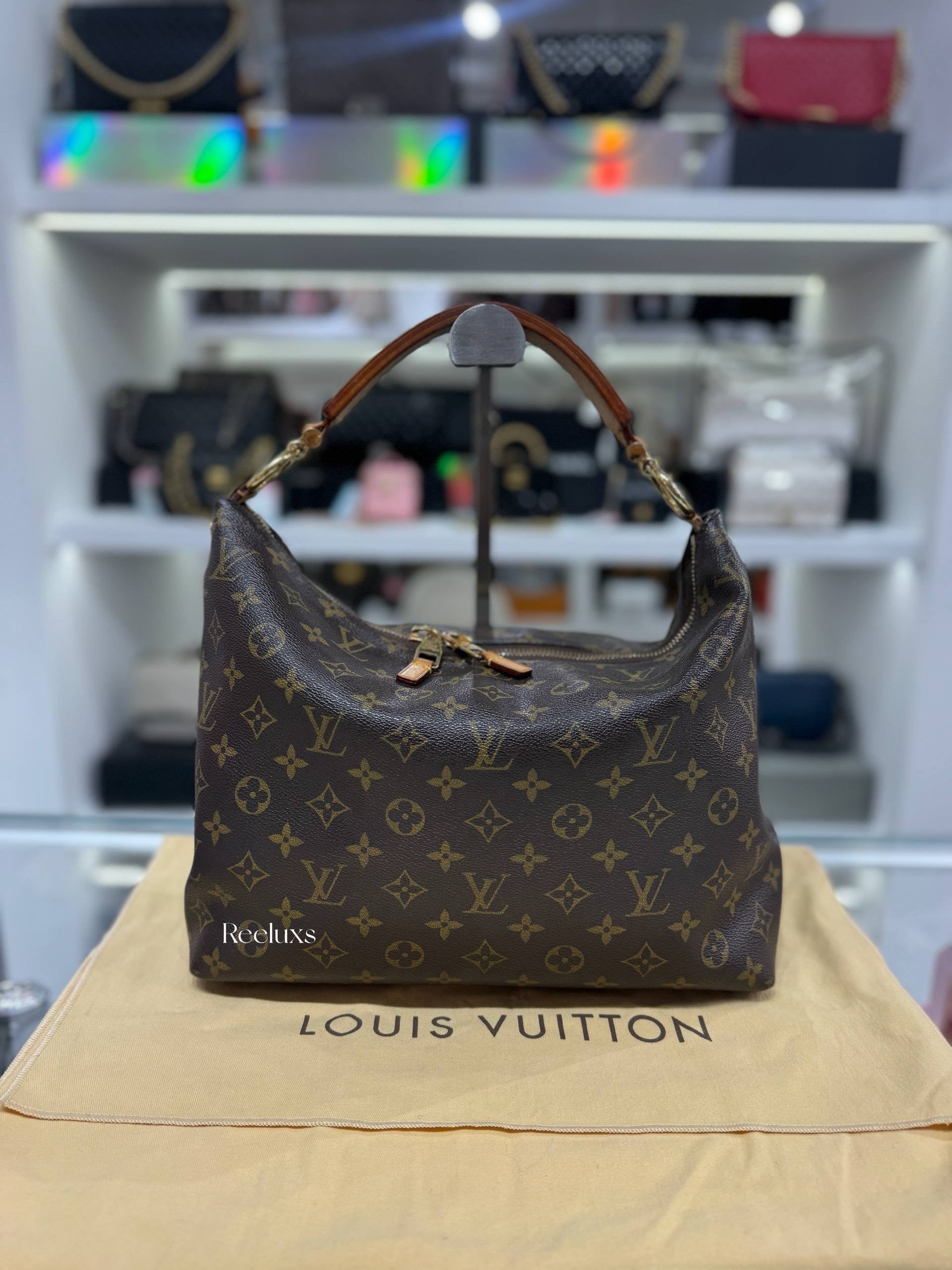 LOUIS VUITTON Sully Hobo Bag In the Iconic Monogram  Canvas