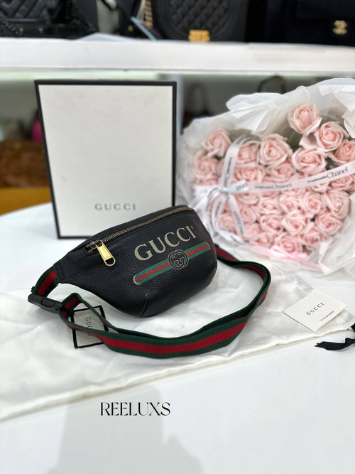 GUCCI Print Belt Bag with Vintage Logo
