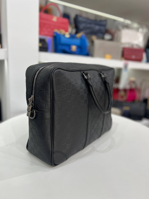 LOUIS VUITTON LV Porte-Documents Voyage Black Damier Infini Leather Briefcase