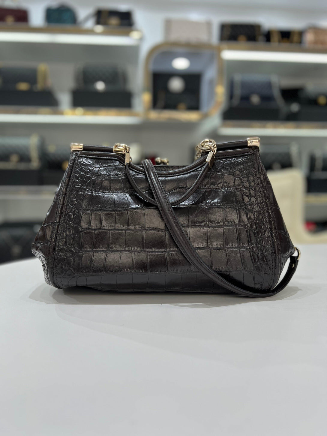 Coach Crocodile -embossed Bag Women's Fashion Bag - Reeluxs 