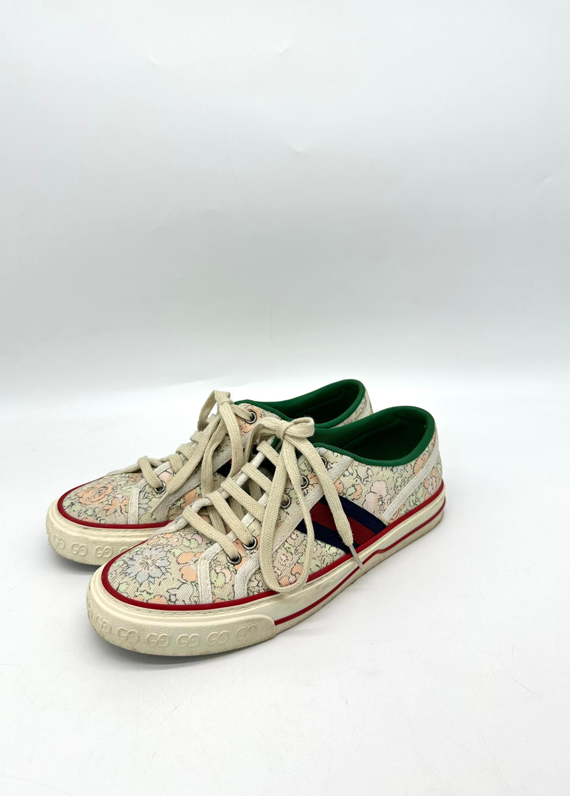 GUCCI (WMNS) Liberty of London x Gucci Tennis 1977 'Floral - Mint Green Size 39 - Reeluxs 