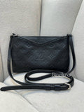 LOUIS VUITTON LV Black Monogram Empreinte Leather Pallas Pochette Crossbody Bag