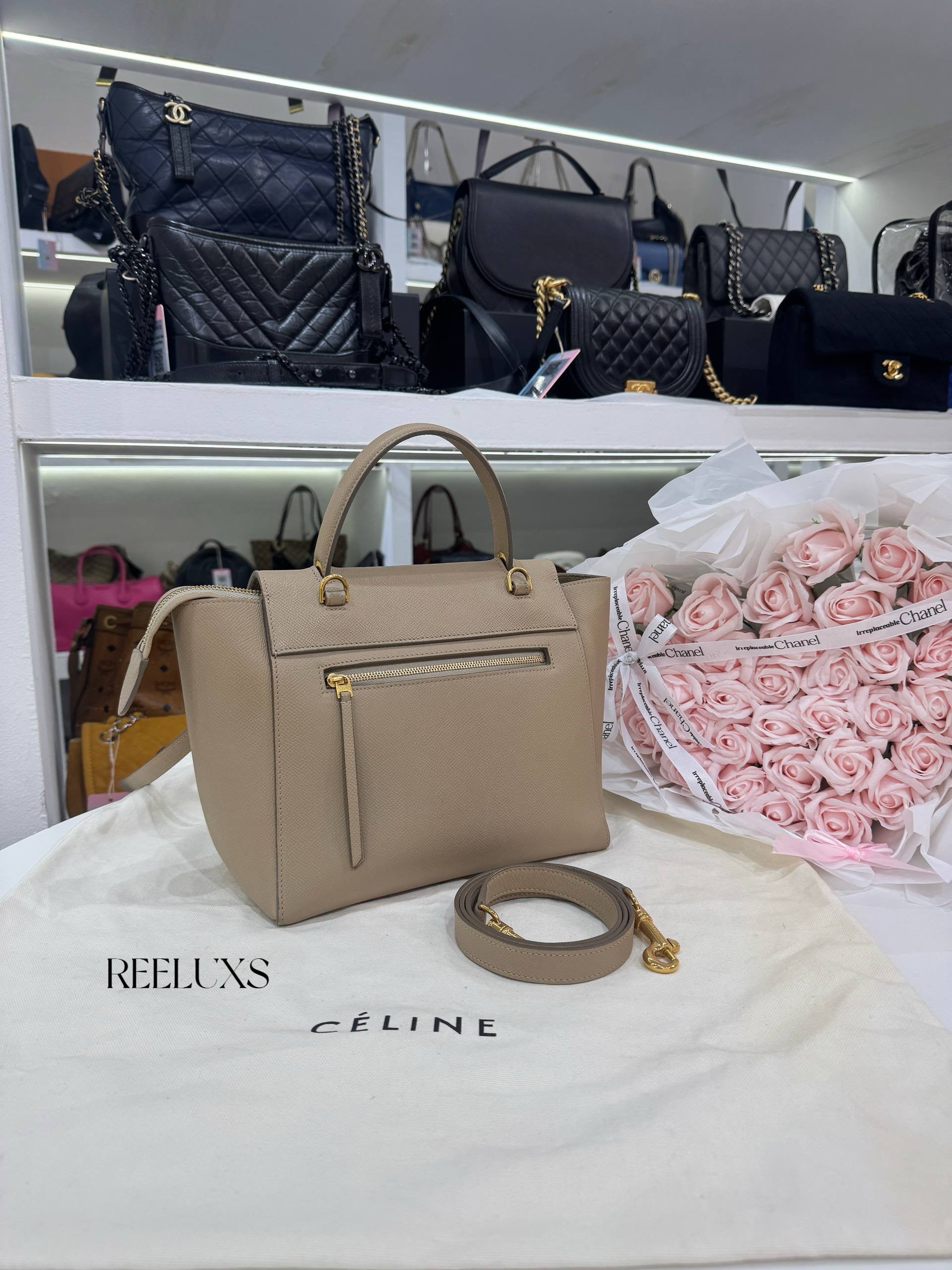 CELINE Belt Bag Micro Calf Light Taupe Hand Bag