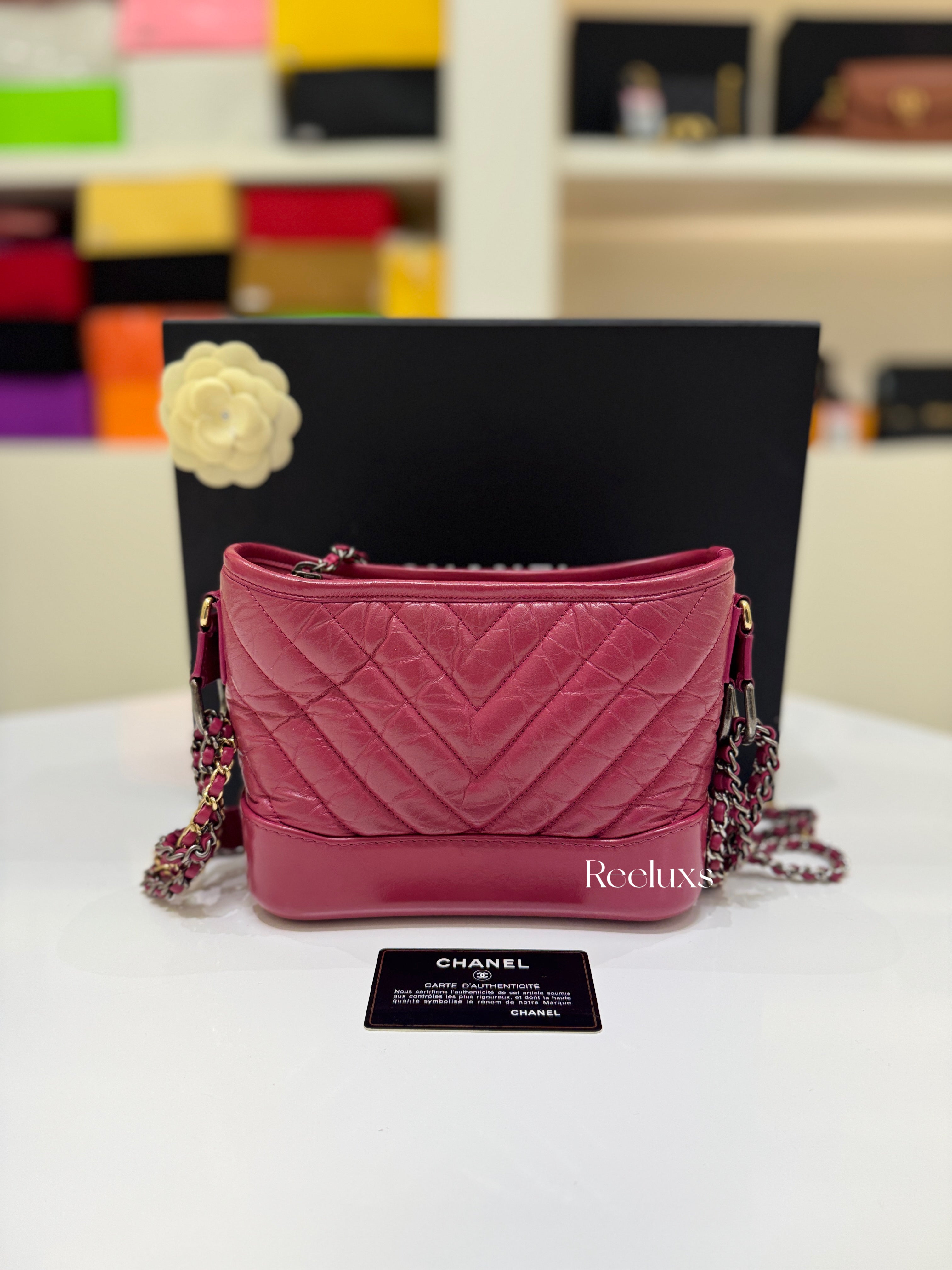 CHANEL Pink Quilted Leather Small Gabrielle Hobo Bag