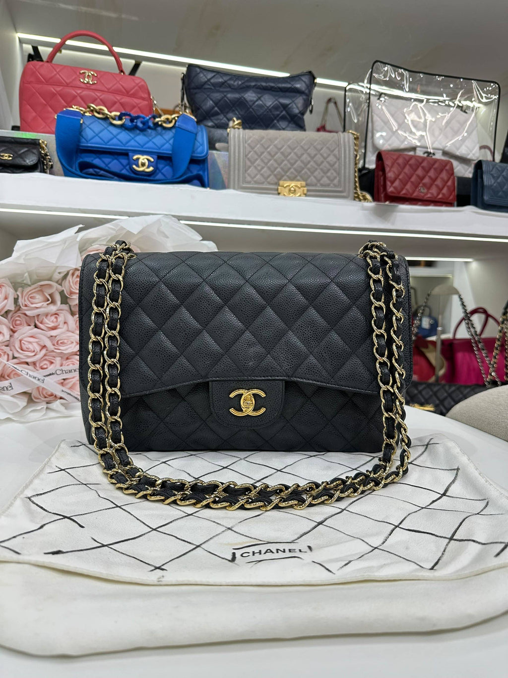 CHANEL Classic Flap Jumbo Black Caviar
