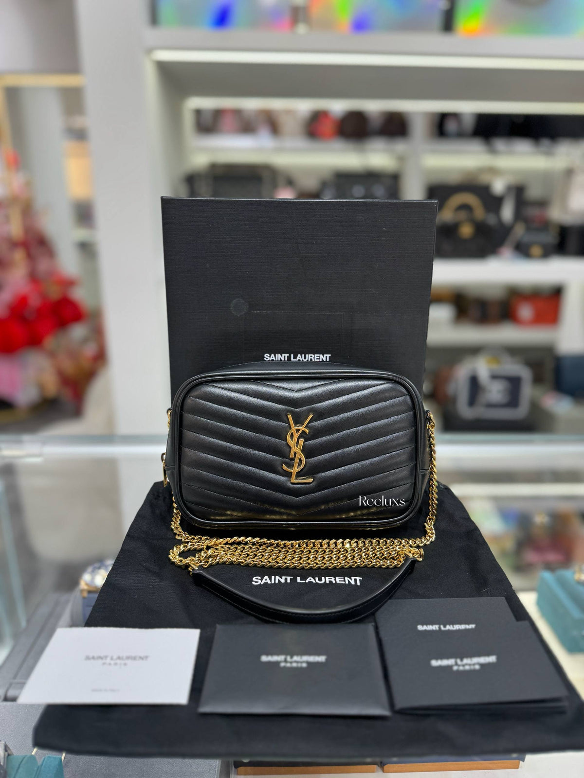 YSL SAINT LAURENT Mini Lou Camera Bag In Quilted Leather - Reeluxs 