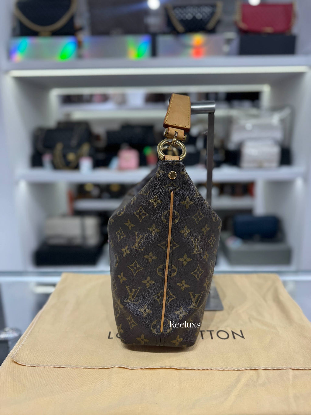 LOUIS VUITTON Sully Hobo Bag In the Iconic Monogram  Canvas