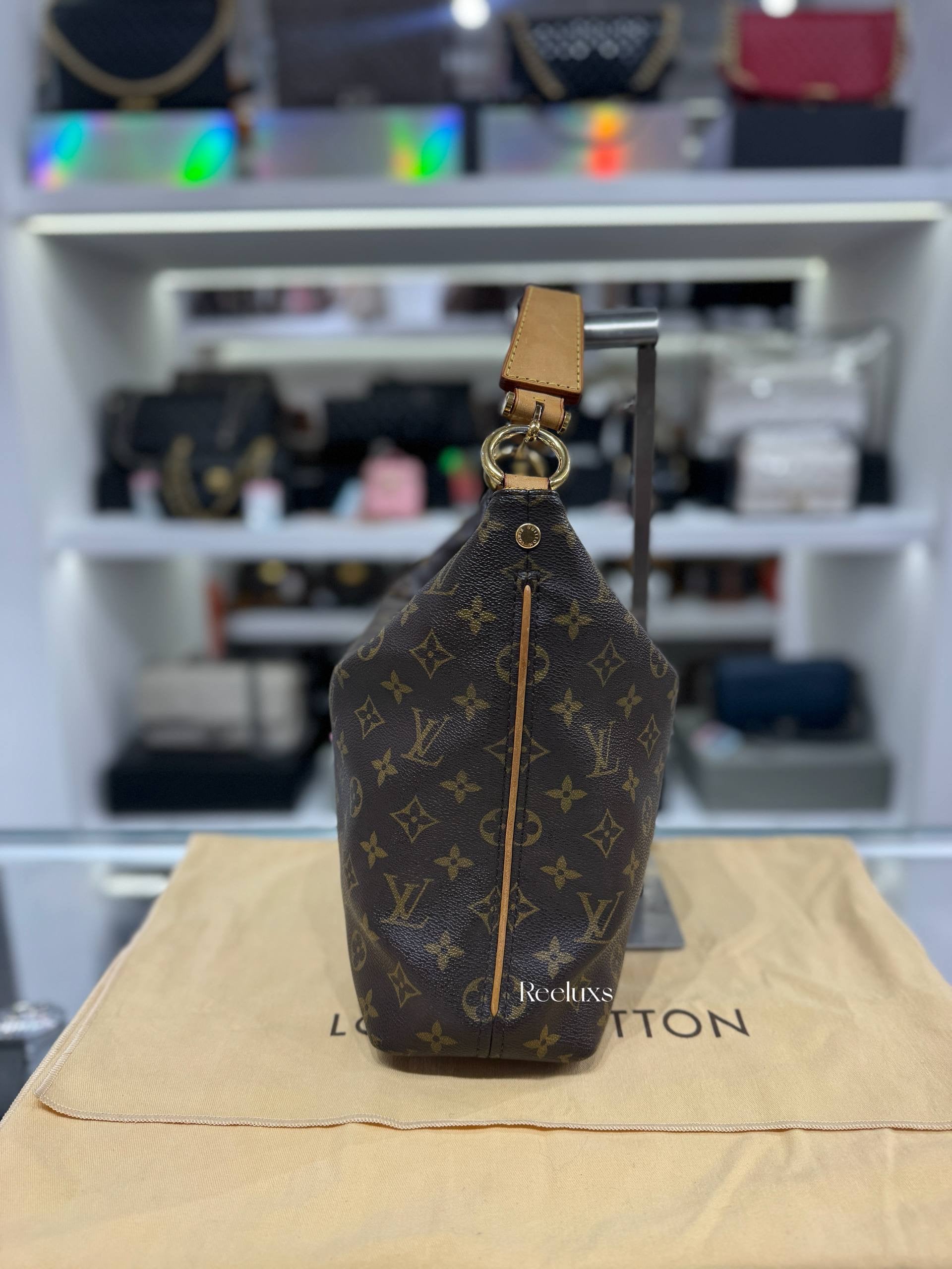 LOUIS VUITTON Sully Hobo Bag In the Iconic Monogram  Canvas