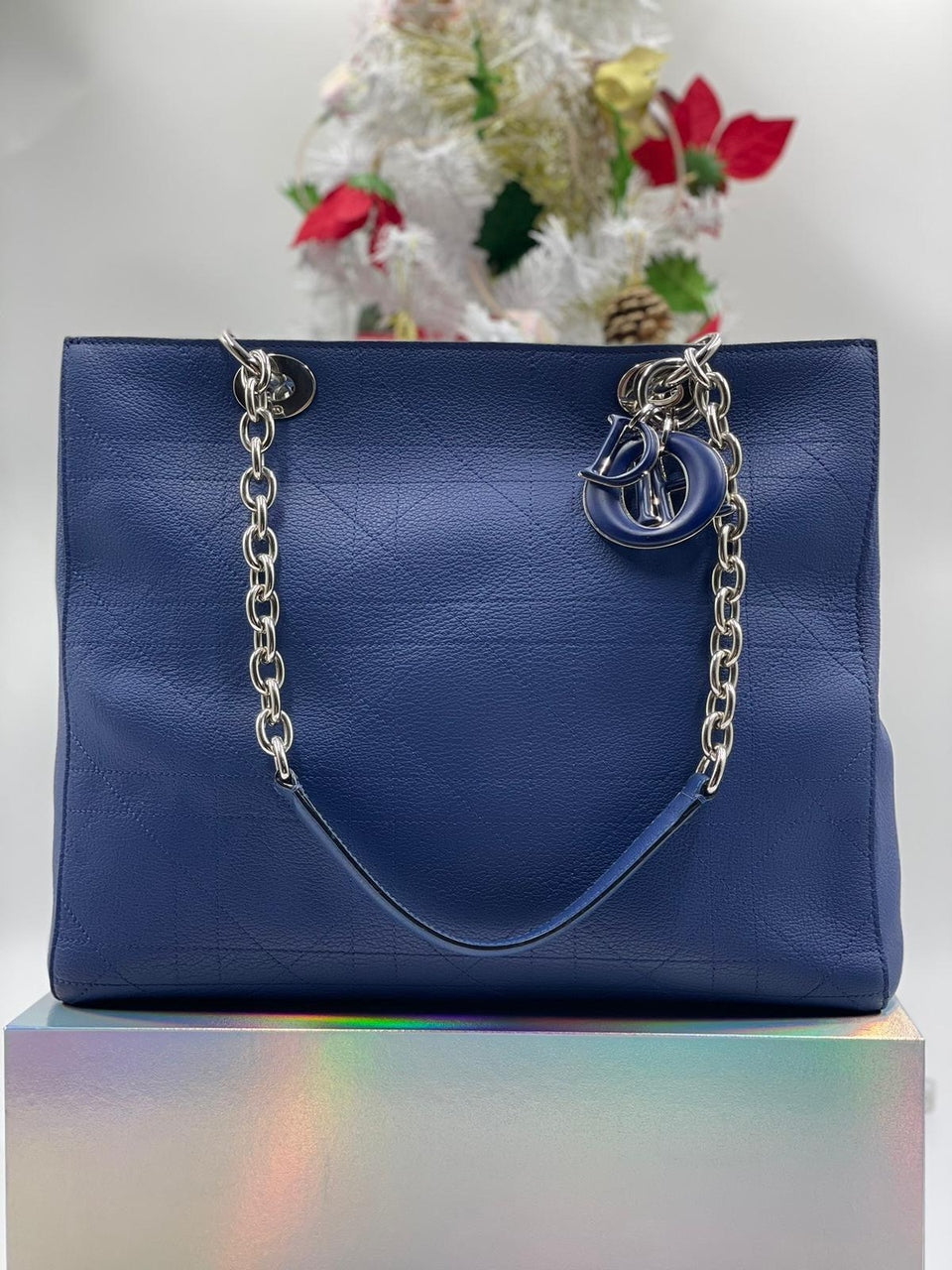 CHRISTIAN DIOR Blue Ultradior Calfskin Leather Bag - Reeluxs 