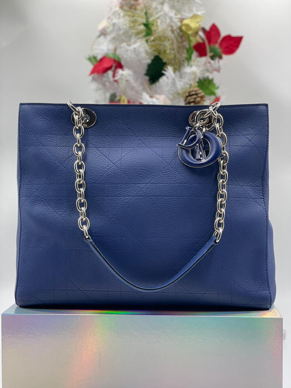 CHRISTIAN DIOR Blue Ultradior Calfskin Leather Bag - Reeluxs 