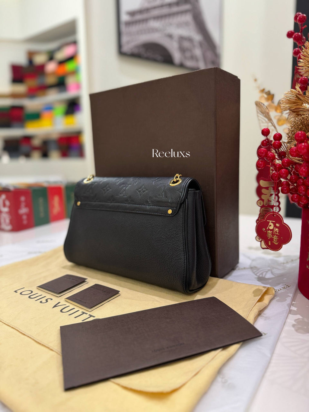 LOUIS VUITTON Saint Germain Pm Monogram Empreinte Leather Shoulder Bag