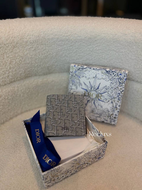 Christian Dior Oblique jacquard canvas Bi-Fold Wallet