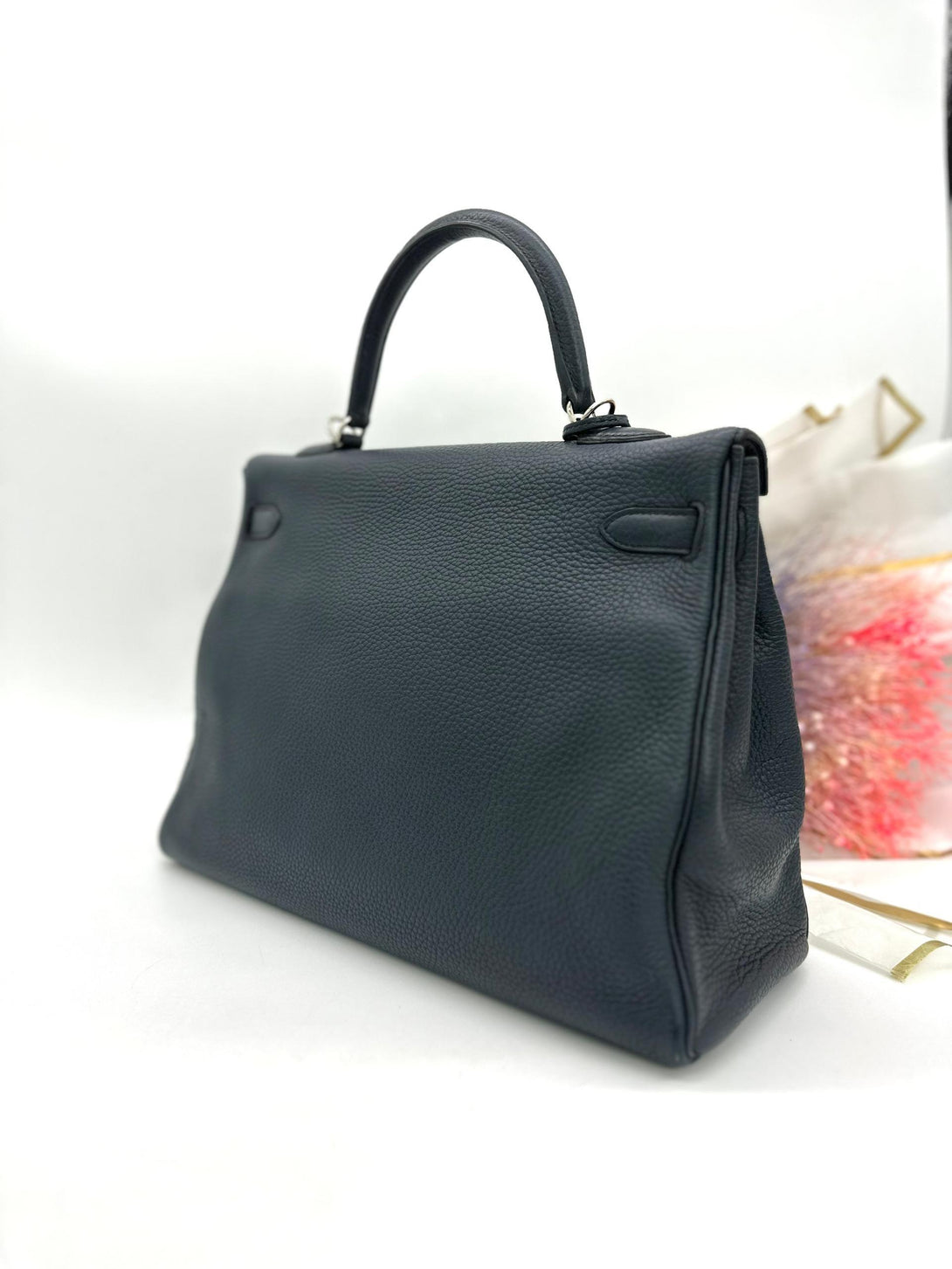 HERMES Kelly 35cm 2Way Use Blue Nuit Togo Leather - Reeluxs 