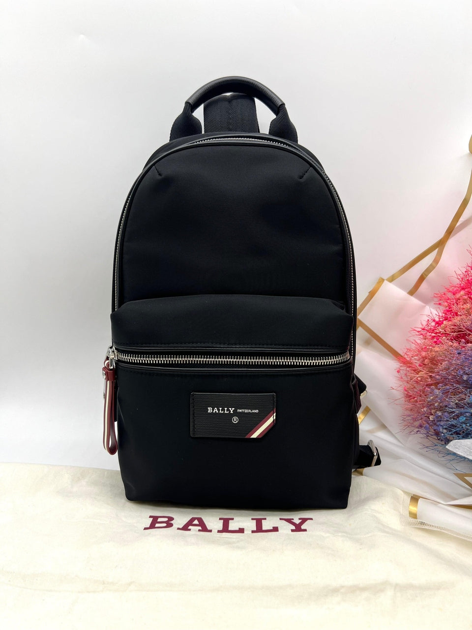 BALLY LOGO-PATCH BACKPACK - BLACK - Reeluxs 