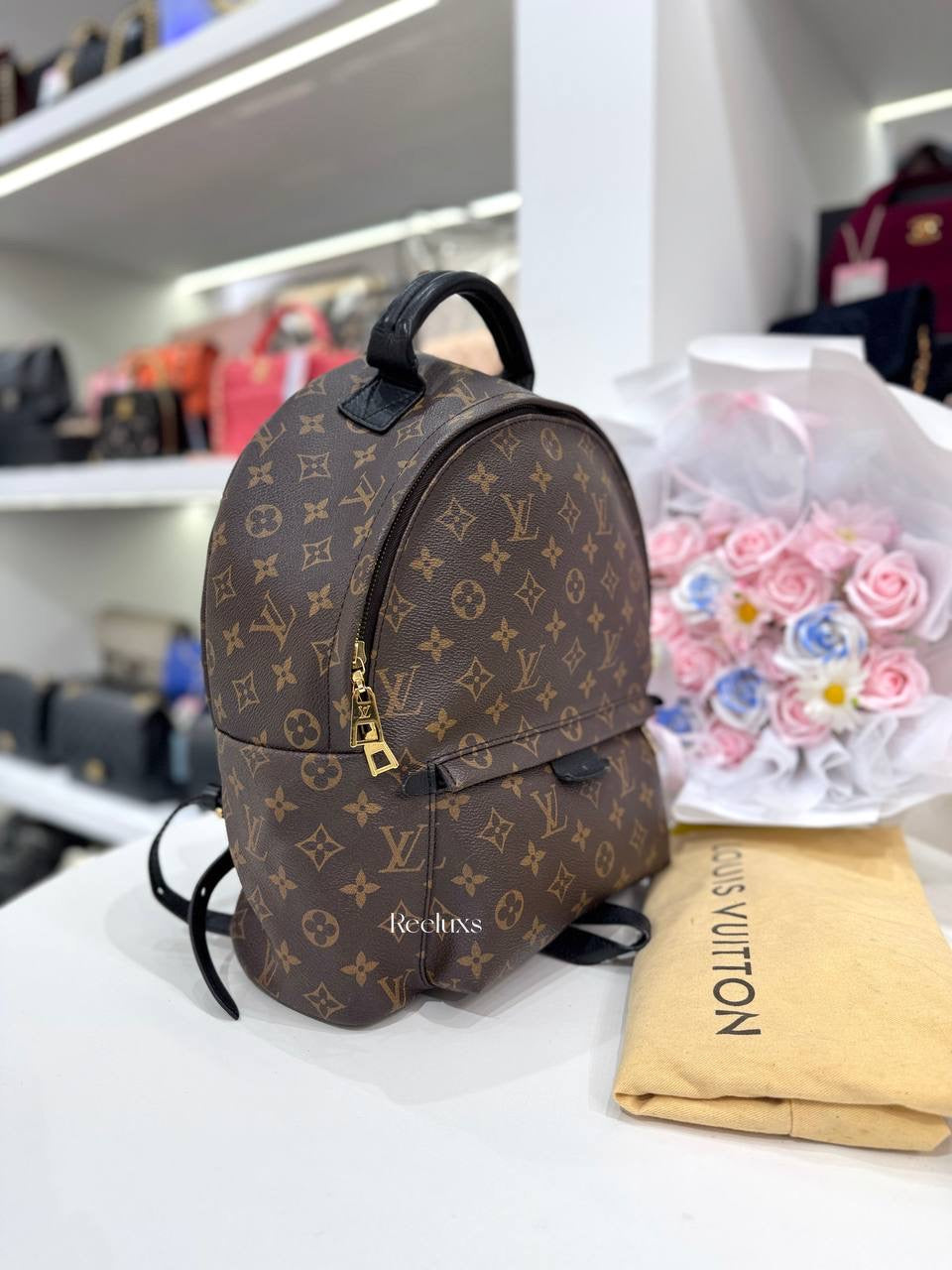 LOUIS VUITTON Palm Springs MM Backpack Monogram Coated Canvas